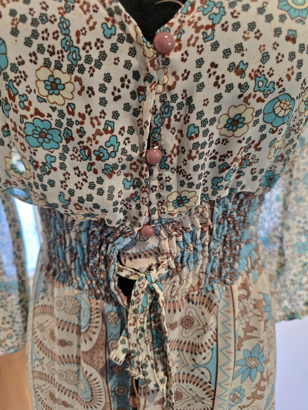 Bohemian Patchwork Floral Maxi Dress - Picture 5 of 9